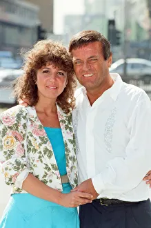 DJ Tony Blackburn and Debbie Thomson celebrate their engagement. 29th July 1991 DJ Tony Blackburn and Debbie Thomson celebrate their engagement. 29th July 1991
