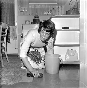 Domestic Life: Washing and cleaning a house wife's work is never done. February 1969 Domestic Life: Washing and cleaning a house wife's work is never done. February 1969
