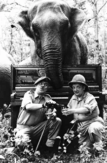 Don Estelle Actor Singer With Fellow Actor Windsor Davies In Windsor Safari Park Don Estelle Actor Singer With Fellow Actor Windsor Davies In Windsor Safari Park