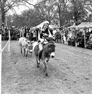 Images Dated 1st April 1972: Donkey Derby held for charity at Festival Gardens. April 1972 72-04585-002