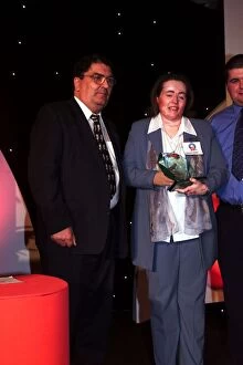 Images Dated 24th May 1999: Donna Marie McGillion receives award May 1999 from John Hume at the Mirror Pride of
