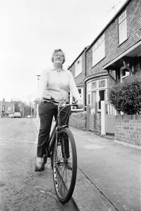 Doris The Cycling Barmaid, Middlesbrough, 1972 Doris The Cycling Barmaid, Middlesbrough, 1972