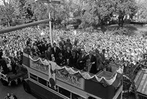 Core93 Gallery: A double decker bus carries the team holding the European Cup Winners Cup Winners trophy