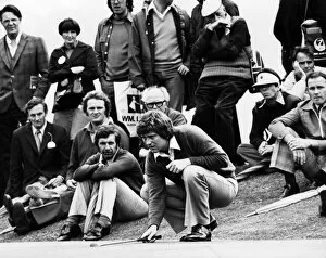 Images Dated 28th July 1977: Doug McClelland, studies the line of his putt during the 72 holes Callers 25