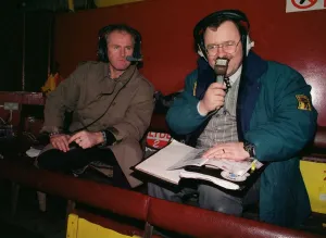 Dougie McDonald and Davie Provan Radio Clyde sports presenter 1998 Dougie McDonald and Davie Provan Radio Clyde sports presenter 1998