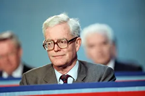 Douglas Hurd at the launch of the Conservative party election manifesto. 18th March 1992 Douglas Hurd at the launch of the Conservative party election manifesto. 18th March 1992