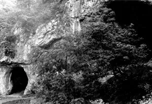One of the dove holes in Dovedale, Derbyshire. 1970