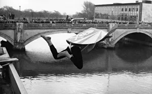 Images Dated 4th December 1970: Downfall of a birdman who found it wasn t so easy to fly