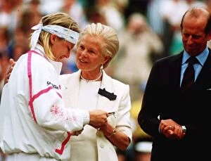 Images Dated 3rd July 1993: Duchess of Kent at Wimbledon 1993 with the defeated finalist Jana Novotna