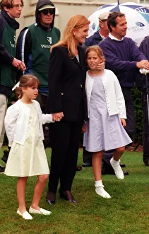 The Duchess of York with her daughters August 1998 Beatrice (R) and Eugenie (L The Duchess of York with her daughters August 1998 Beatrice (R) and Eugenie (L