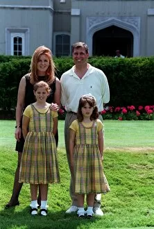 Images Dated 21st July 1998: Duchess Of York, July 1998 With Prince Andrew and their two daughters Eugenie