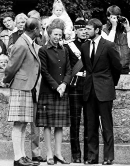 01440 Gallery: The Duke of Edinburgh. Prince Philip with Princess Anne and Prince Andrew (beard)