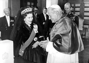 The Duke of Edinburgh. Queen Elizabeth II and Prince Philip pictured with the Pope during