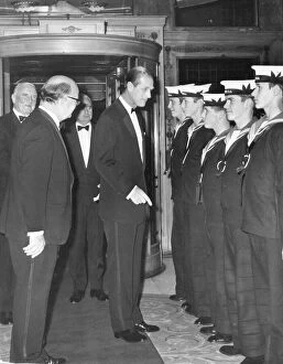 The Duke Of Edinburgh talking with Sea Cadets at the Cafe Royal event for the National
