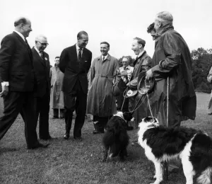 The Duke of Edinburgh talks to some of the Shepherds at the International Sheep Dog The Duke of Edinburgh talks to some of the Shepherds at the International Sheep Dog
