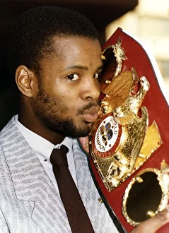 Duke McKenzie Boxer with IBF world championship belt Duke McKenzie Boxer with IBF world championship belt