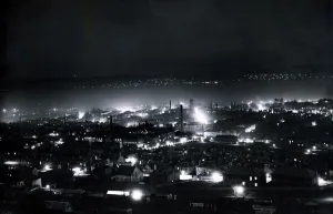 00154 Gallery: Dundee at night view of the city by night aerial view light pollution