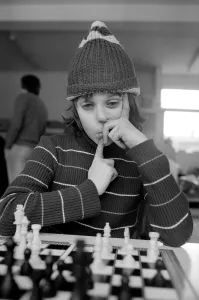 East End Kids Chess Congress: A West Ham supporter, complete with his West Ham hat makes East End Kids Chess Congress: A West Ham supporter, complete with his West Ham hat makes
