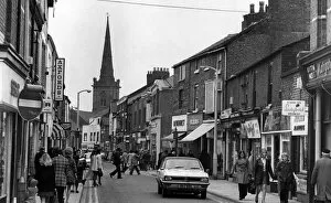 Eccleston Street, Prescot, Knowsley in Merseyside. April 1975