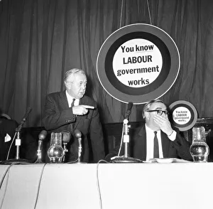 Economics minister George Brown (right) looks surprised as Prime Minister Harold Wilson Economics minister George Brown (right) looks surprised as Prime Minister Harold Wilson