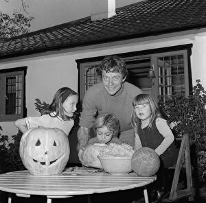 Ed Bishop with children and pumpkin October 1971 Ed Bishop Actor