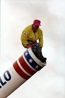 Images Dated 25th November 1992: Eddie Edwards Ski-Jump superflop launches new career as a human cannonball