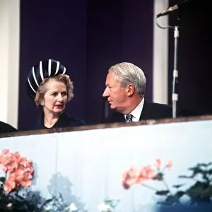 Edward Heath with Mrs Margaret Thatcher MP seen here at the Tory Party conference 1970