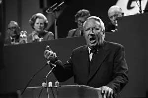 Images Dated 11th October 1978: Edward Heath speaks at Conservative conference 1978 with Margaret Thatcher