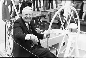 Images Dated 12th February 1997: EDWARD HEATH ON HIS YACHT - NEW MORNING CLOUD 12 / 02 / 1997