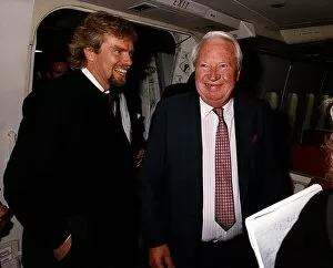 Images Dated 24th October 1990: Edward Ted Heath ex Prime Minister after bringing British hostages back from Bagdad Iraq