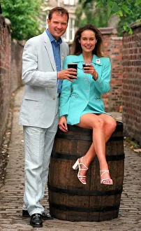 Eileen Catterson and TV star John Leslie having some fun at the launch of Scottish pub Eileen Catterson and TV star John Leslie having some fun at the launch of Scottish pub