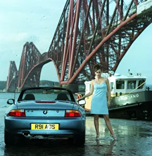 Eileen Catterson with Z3 BMW convertible car May 1998 at Forth Rail bridge Eileen Catterson with Z3 BMW convertible car May 1998 at Forth Rail bridge