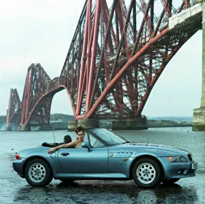 Eileen Catterson with Z3 BMW convertible car May 1998 at Forth Rail bridge Eileen Catterson with Z3 BMW convertible car May 1998 at Forth Rail bridge