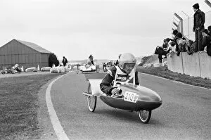 Images Dated 13th September 1980: Electric Car Trials in England. The Lucas Electrathon race at Donington Park