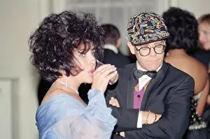 01095 Gallery: Elizabeth Taylor and Elton John at a gala dinner in aid of the AIDS Crisis Trust in