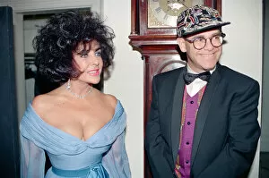 01095 Gallery: Elizabeth Taylor and Elton John at a gala dinner in aid of the AIDS Crisis Trust in