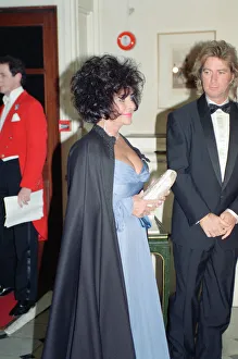 Elizabeth Taylor and her husband Larry Fortensky at a gala dinner in aid of the AIDS Elizabeth Taylor and her husband Larry Fortensky at a gala dinner in aid of the AIDS