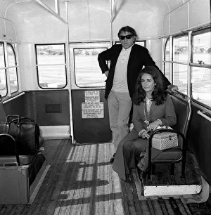 Elizabeth Taylor and Richard Burton on a bus September 1970 arriving at Elizabeth Taylor and Richard Burton on a bus September 1970 arriving at