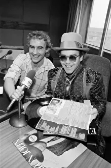 Elton John at BRMB Radio Aston, Birmingham. The visit was to promote his latest single Elton John at BRMB Radio Aston, Birmingham. The visit was to promote his latest single