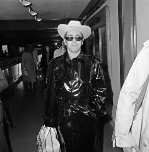 Elton John leaving Heathrow Airport for Los Angeles, where he will be recording a new Elton John leaving Heathrow Airport for Los Angeles, where he will be recording a new