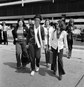 Elton John leaving Heathrow airport for Los Angeles. He will be away for about a month Elton John leaving Heathrow airport for Los Angeles. He will be away for about a month