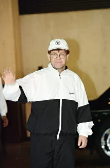 Images Dated 10th July 1999: Elton John leaving the Wellington Hospital after having a pacemaker fitted