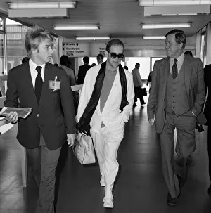 Elton John at London Heathrow Airport. 16th September 1979 Elton John at London Heathrow Airport. 16th September 1979
