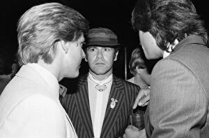 Images Dated 1st August 1980: Elton John at the new nightclub Stringfellows in Covent Garden, London. 1st August 1980