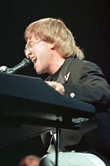 Images Dated 30th June 1992: Elton John performing at the National Indoor Arena, Birmingham during The One Tour