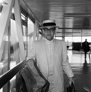 Images Dated 21st January 1984: Elton John pictured at London Airport. 21st January 1984