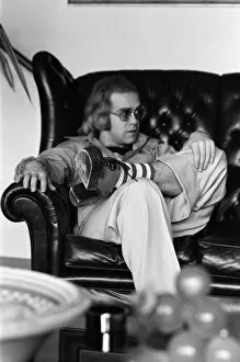 01322 Gallery: Elton John, singer, pictured at home in Virginia Water. 20th March 1973