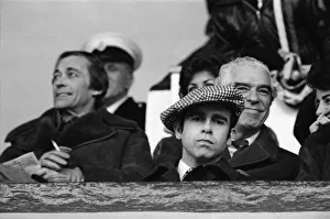 01322 Gallery: Elton John watching the West Ham United v Watford football match. 7th January 1978