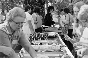 Images Dated 27th August 1973: Elvis Presley Fans from Britain, Holland and Denmark browse