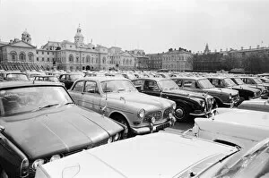 Images Dated 17th April 1972: An emergency car park set up in Horse Guards Parade, Central London to accommodate